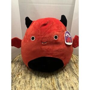Squishmallows Plush Dante The Red Devil Bat 2021 Stuffed Animal 16"VERY Rare HTF